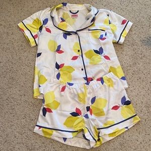 Kate Spade Silk Lemon Pajama Set